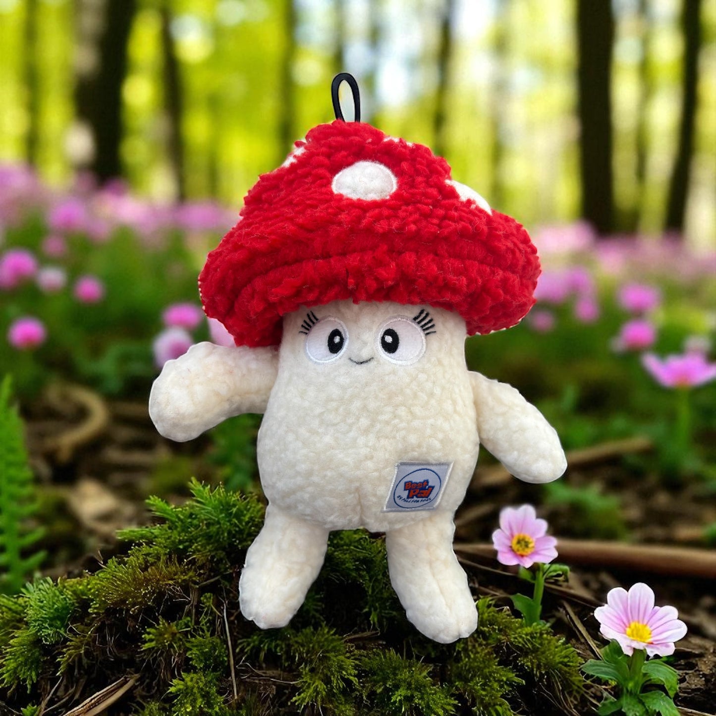 Tiny the toadstool- treat hiding plush dog toy