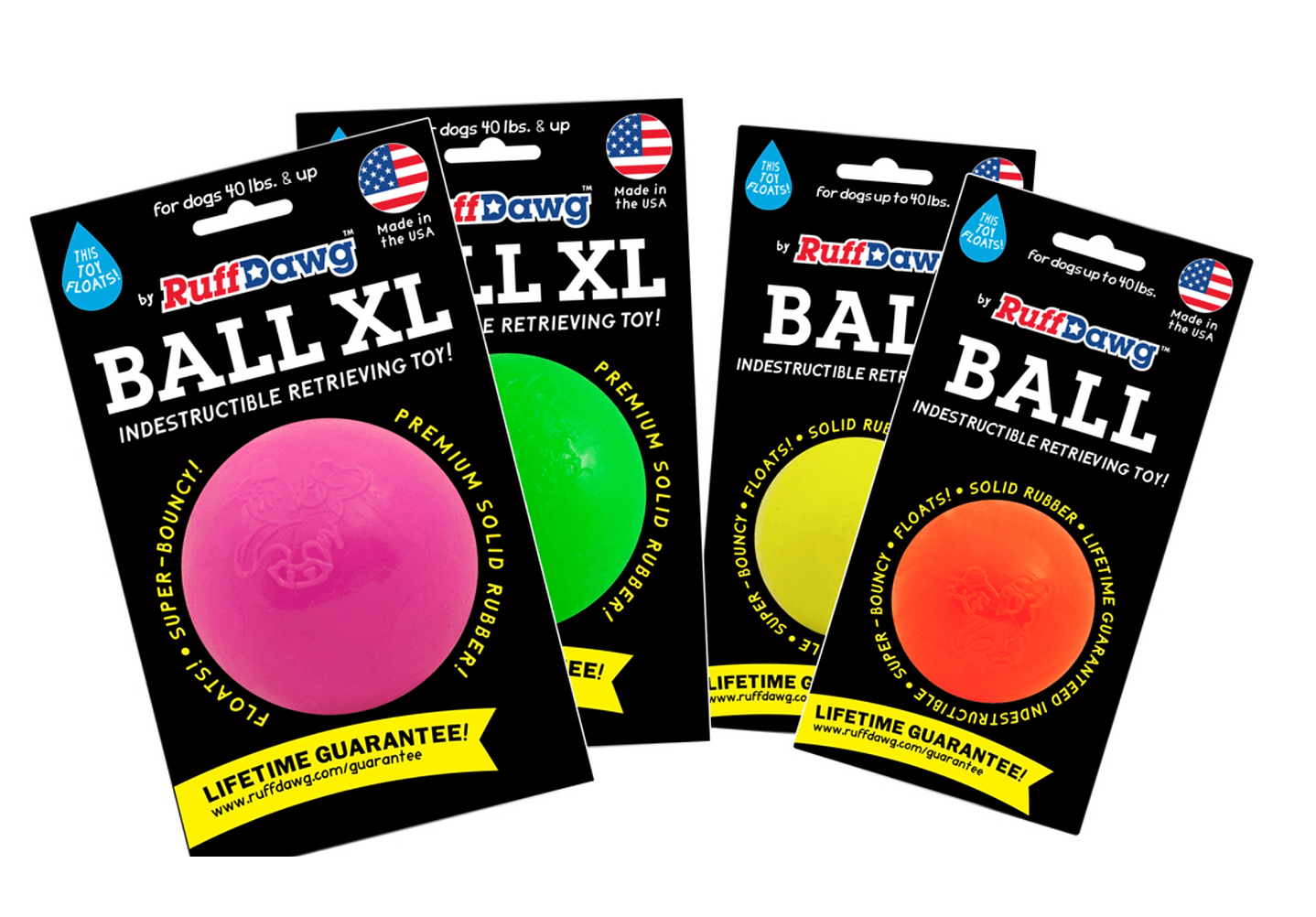 Indestructible Dog Ball - RuffDawg- Toughest Rubber Dog ball - Pals for Paws