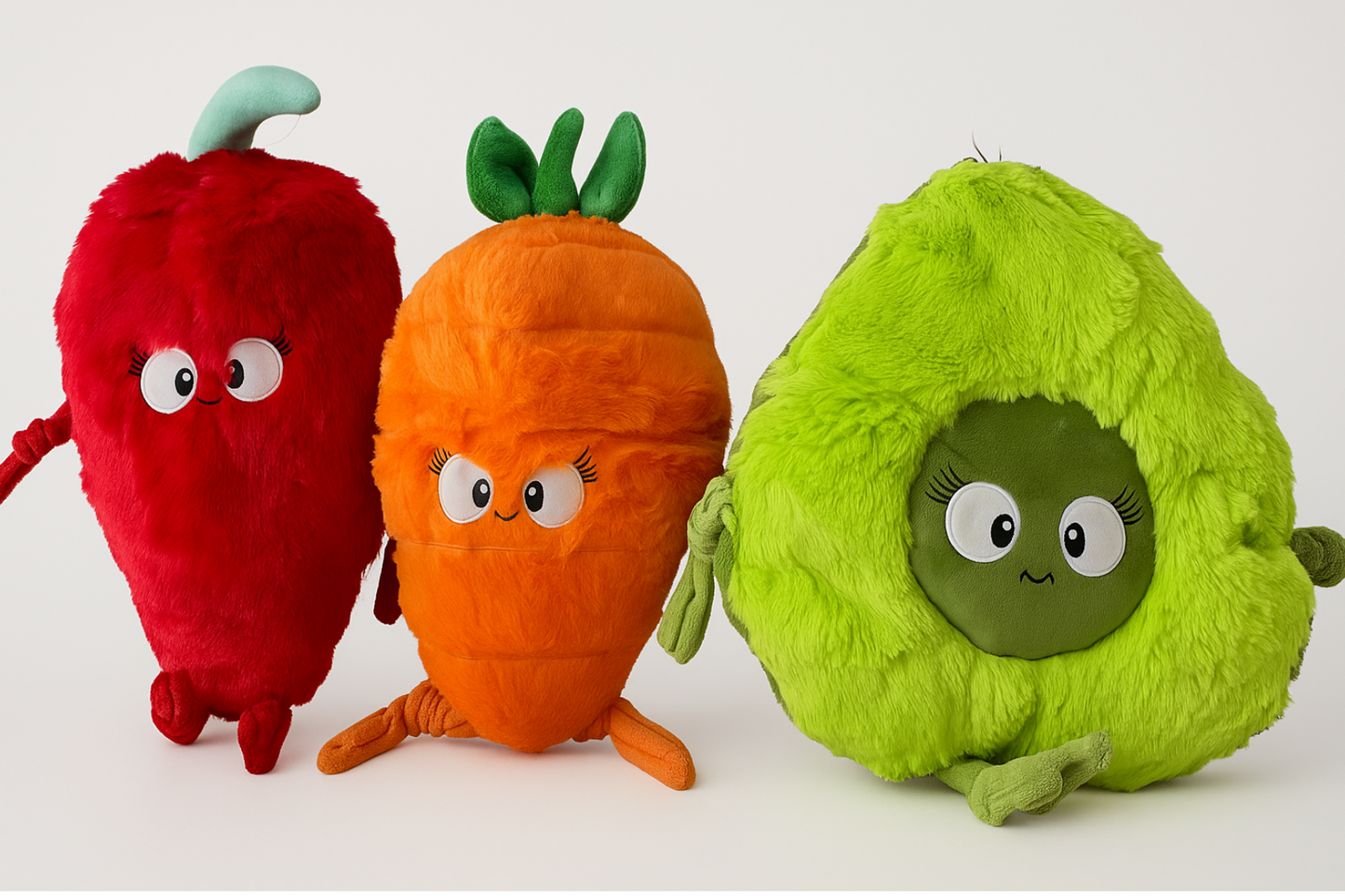 Veggie Bundle -Plush Dog Toys with reinforced fabric