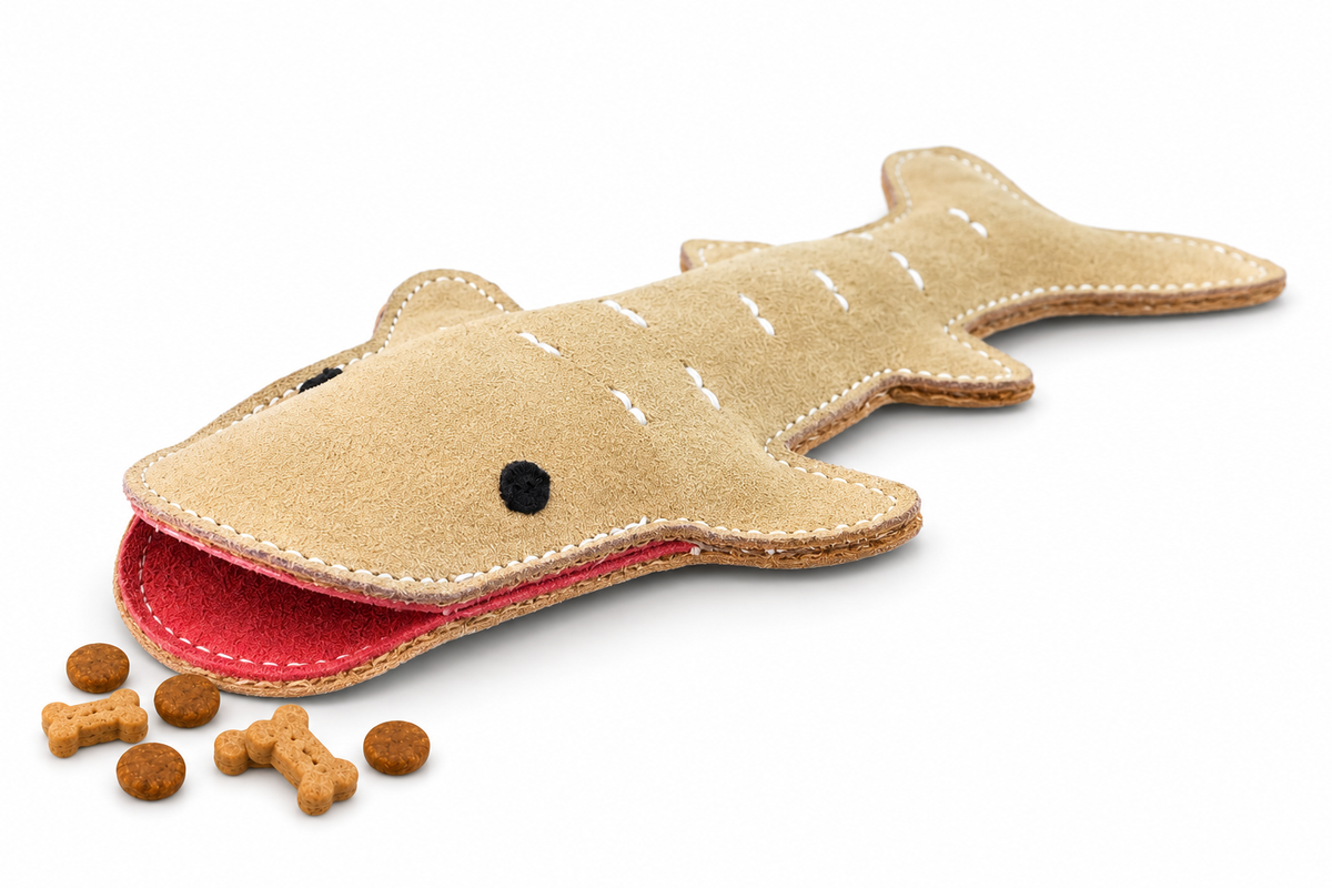Pals For Paws Leather Dog Toy Whale Shark - 100% Biodegradable - Coming Soon