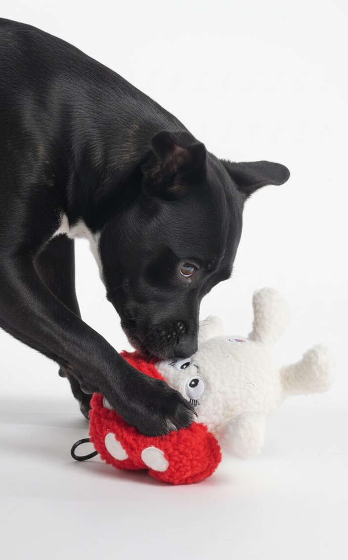 Tiny the toadstool- treat hiding plush dog toy-Made with 100% Recycled Material