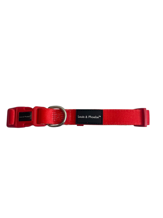 Louis and Phoebe- Candy stripe Collar - Red