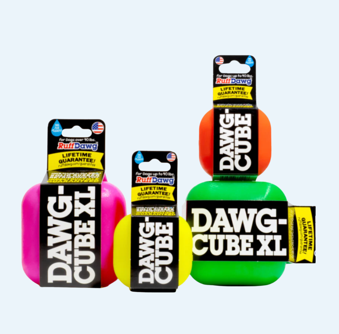 Ruffdawg Tough rubber dog toy - DawgCube