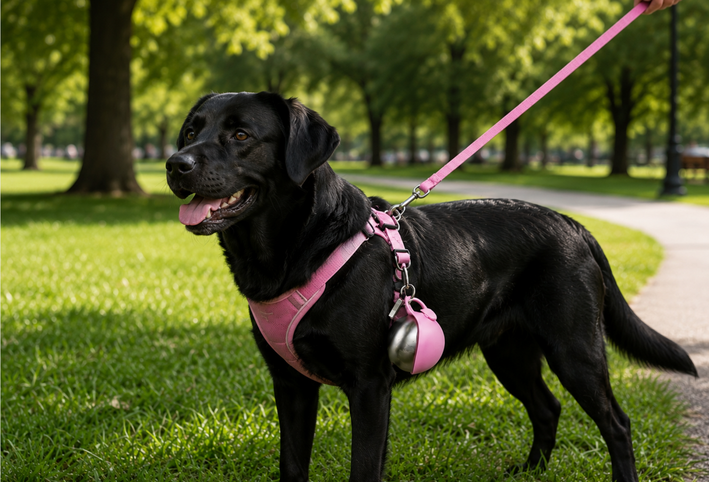 Non-Toxic Dog Travel Water Bottle- Pals For Paws - Stainless Steel -Pink
