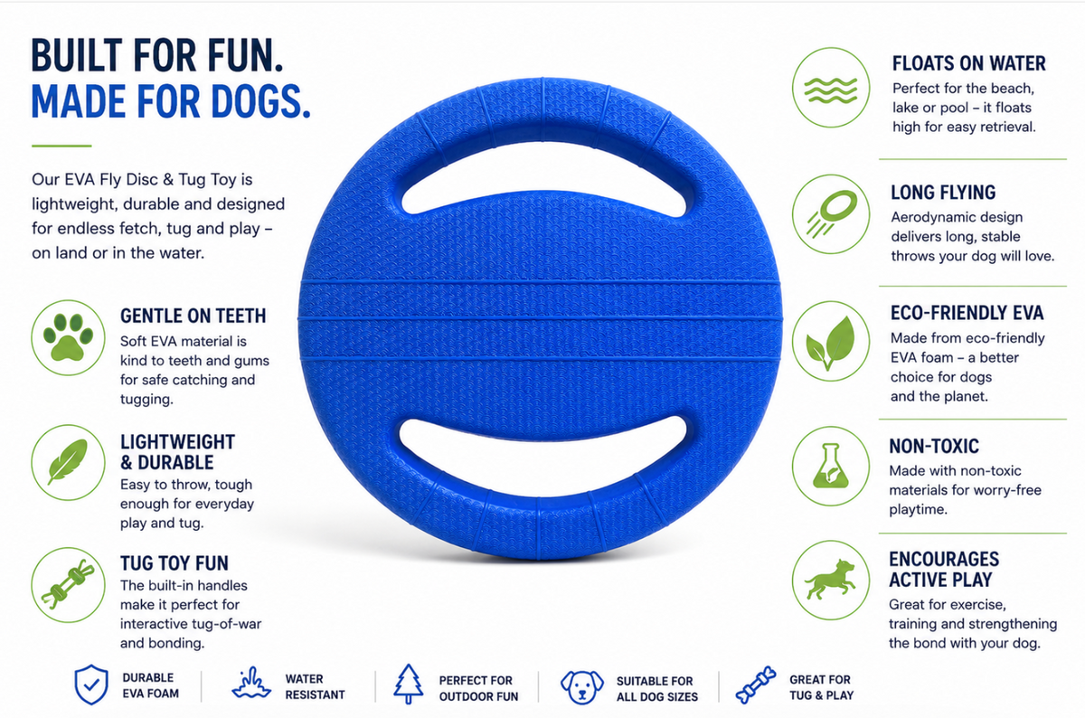 Dog Flying Frisbee & Tug Toy | Non-Toxic
