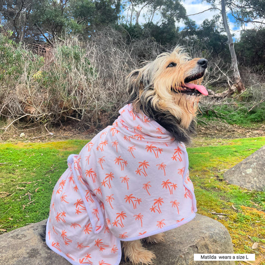 Dog bath towel -Summer Palm print image 0